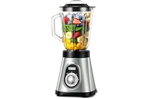 TALIA Smoothie Blender for Ice Crushing & Shakes, 750W Countertop Blenders with 48oz Glass Jar & 6 Stainless Steel Blades, Hi