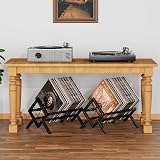 EKNITEY Vinyl Record Storage Holder Metal Stand 80-100 LPs Black view 2