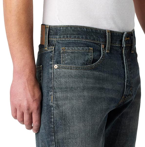 LEVI STRAUSS SIGNATURE GOLD MEN’S RELAXED FIT FLEX JEANS, MYSTIC MAZE-STRETCH WAISTBAND, 36WX30L