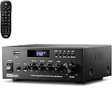 Moukey MAMP3 Power Audio Amplifier 2.0 Channel Bluetooth 5.3 FM USB Mic In view 1