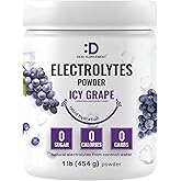 Electrolytes Powder, 1lb (69 Servings) – No Sugar, Low Sodium, ICY Grape Flavor – Rapid Hydration Supplement Drink Mix – High Potassium 1,000mg with Natural Coconut Water, Magnesium, & Vitamin C*