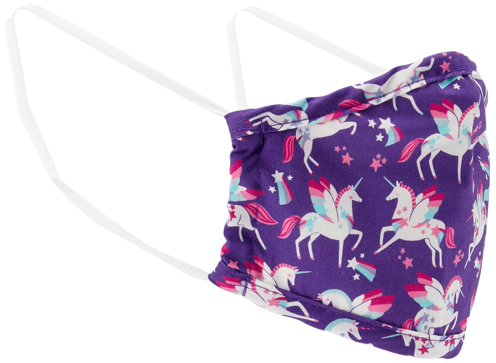 Little Blue House By Hatley Unisex Kid's Children's Double Layer Face Mask with Ear Elastic Fashion Scarf, Majestic Unicorns, One Size