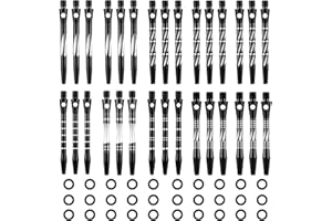SKYLETY 30 Pcs Dart Shafts for Steel Tip Medium 2BA Thread Aluminium Alloy Dart Stems 50 mm 53 mm with Rubber Rings Replacement Harrows Dart Accessories and Flights