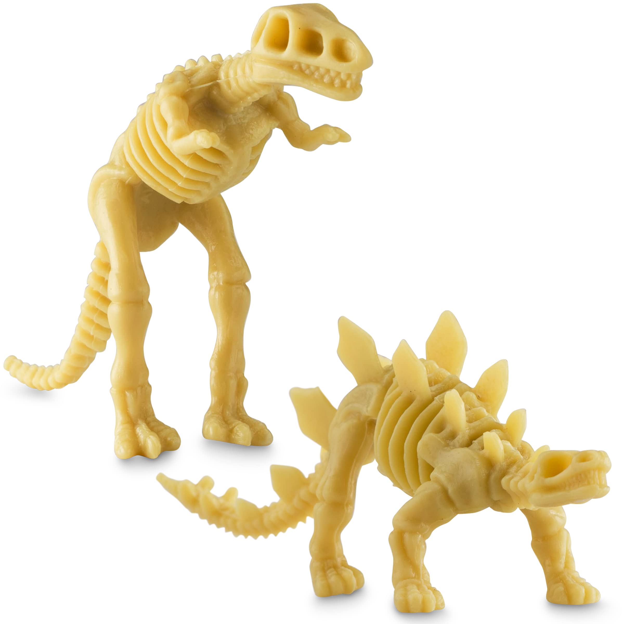 Bedwina Dinosaur Fossil Skeleton - (Pack of 24) 3.7 Inch Assorted Plastic Dino Figure Bones for Kids Science Dig Kit, Digging Sandbox Bins Play Toys, Party Favors, Birthday Decorations