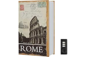 PARRENCY Diversion Book Safe Storage Box,Safe Box with Premium Combination Lock, Portable Book-Safe,Perfect for Home, Travel,Dorm Store Money, Jewelry, Phone and Passport,Rome
