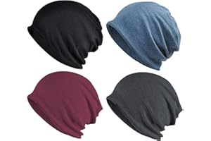 ELLEWIN Cotton Slouchy Beanie Hip-Hop Soft Lightweight Running Beanie Adult Dwarf Hats Chemo Cap for Men Women