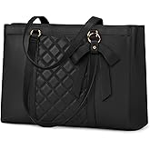 RAINSMORE Laptop Bag for Women 15.6 Inch Work Tote Bags Waterproof Leather Laptop Tote Professional Computer Briefcase