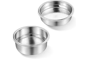 51mm Pressurized Stainless Steel Dual Wall Filter Baskets for only De’Longhi EM450M Classic Espresso Machine, 2 Pressurized F