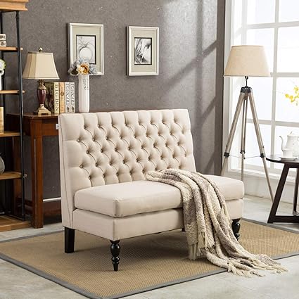 Modern Loveseat Settee Button Tufted Sofa Couch Upholstered