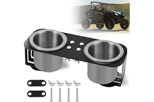 Grab Bar Dual Cup Holder for Honda Talon 1000R/X 2019-2023/1000X-4, with Two Stainless Steel Cups for Kawasaki Teryx KRX 1000