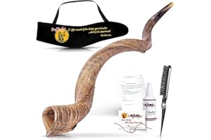 ProShofar Israel Shofar Set - Natural Kudu Horn - Kosher Yemenite Traditional Musical Instrument for Jewish Spiritual Ceremon