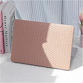 BYCeKe Woven Case Compatible with MacBook Air 13.6 inch 2022-2025 M4 A3240 M3 A3113 M2 A2681,for Mac Air M2 Sturdy Protective Leather Woven Textured Cases&Keyboard Cover for Mac 13 M4 Weave, Boho Pink
