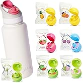 allsips 32oz Stainless Steel Air Water Bottle with Straw & 7 Refresher ScentSip Flavor Pods | Leak-Proof, Dishwasher Safe | Zero Calorie, Zero Sugar Flavored Water Bottle（White）