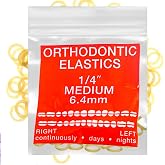 Amber Latex100 counts, Intraoral Elastic Bands Orthodontic Elastics Dental Rubber Bands Made in US Medium 1/4'', Amber Latex