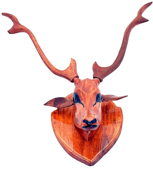 Buy Karukraft Wooden Deer Head Wall Hanging (9 cm x 9 cm x