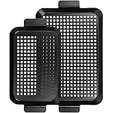 gzcmxh Outdoor Grill Pans Tray Barbecue Plate 2 Grilling Baskets Outdoor Grill Pans with Hole BBQ Grill Tray Grilling Basket