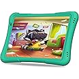 PRITOM 10 inch Kids Tablet Android 14 Tabletas 32GB, Quad-Core, 6000mAh, Large HD IPS Display, WiFi 6, Dual Camera, Bluetooth, Toddler Tablet for Kids Age 3+, Green