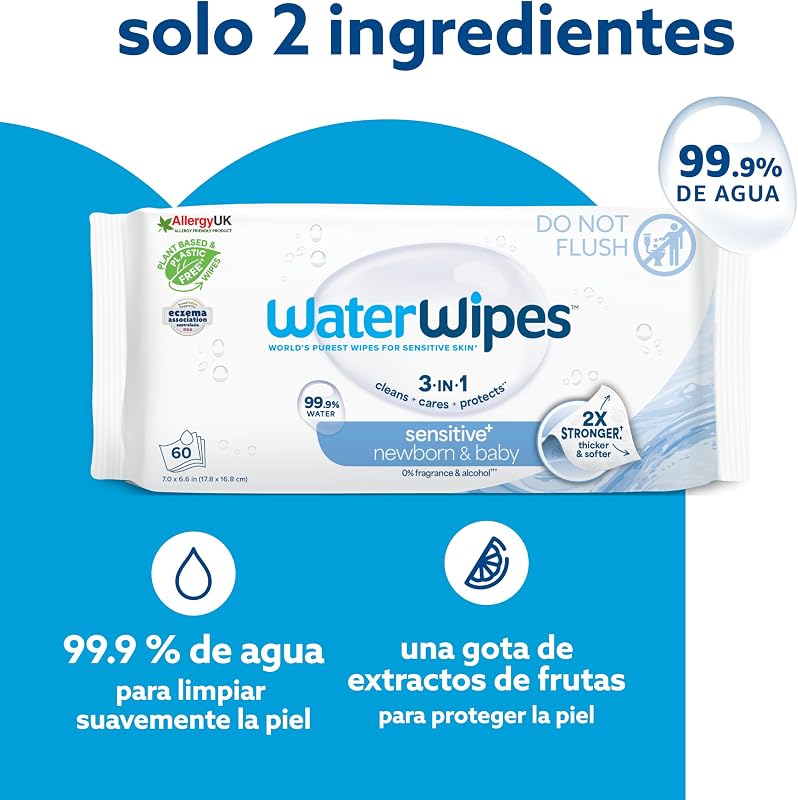 Sensitive+ Newborn & Baby Wipes, 12 Paquetes
