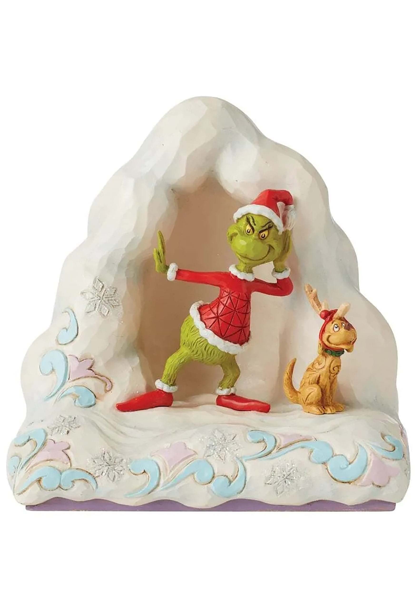 Jim Shore Dr Seuss 6010780 Grinch Standing by Mounds of Snow Illuminated Figurine