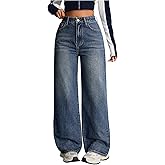SOLY HUX Women's High Waisted Wide Leg Baggy Jeans Casual Loose Denim Pants