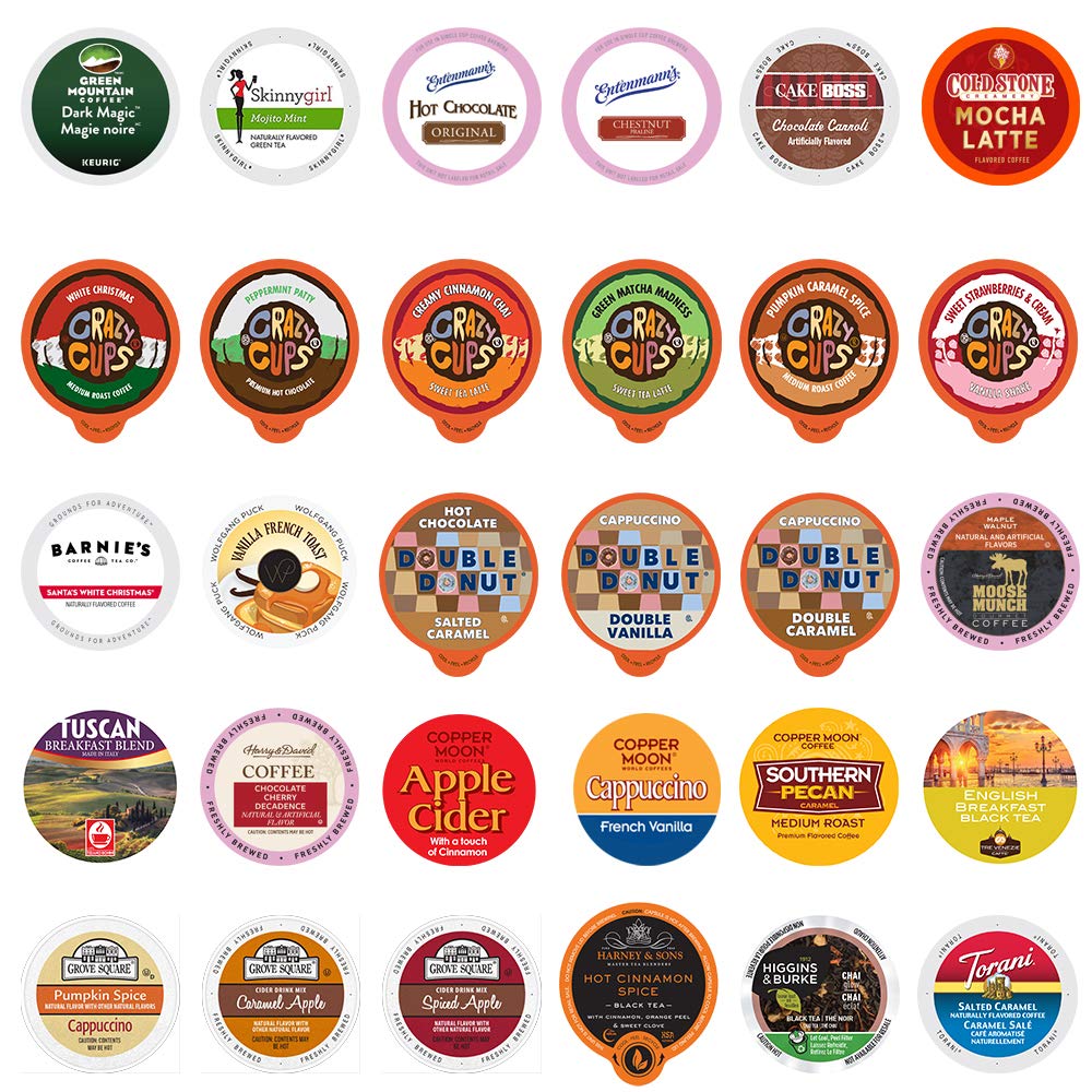 Custom Variety Pack Single Serve for Keurig K Cup Sampler, 30 Count