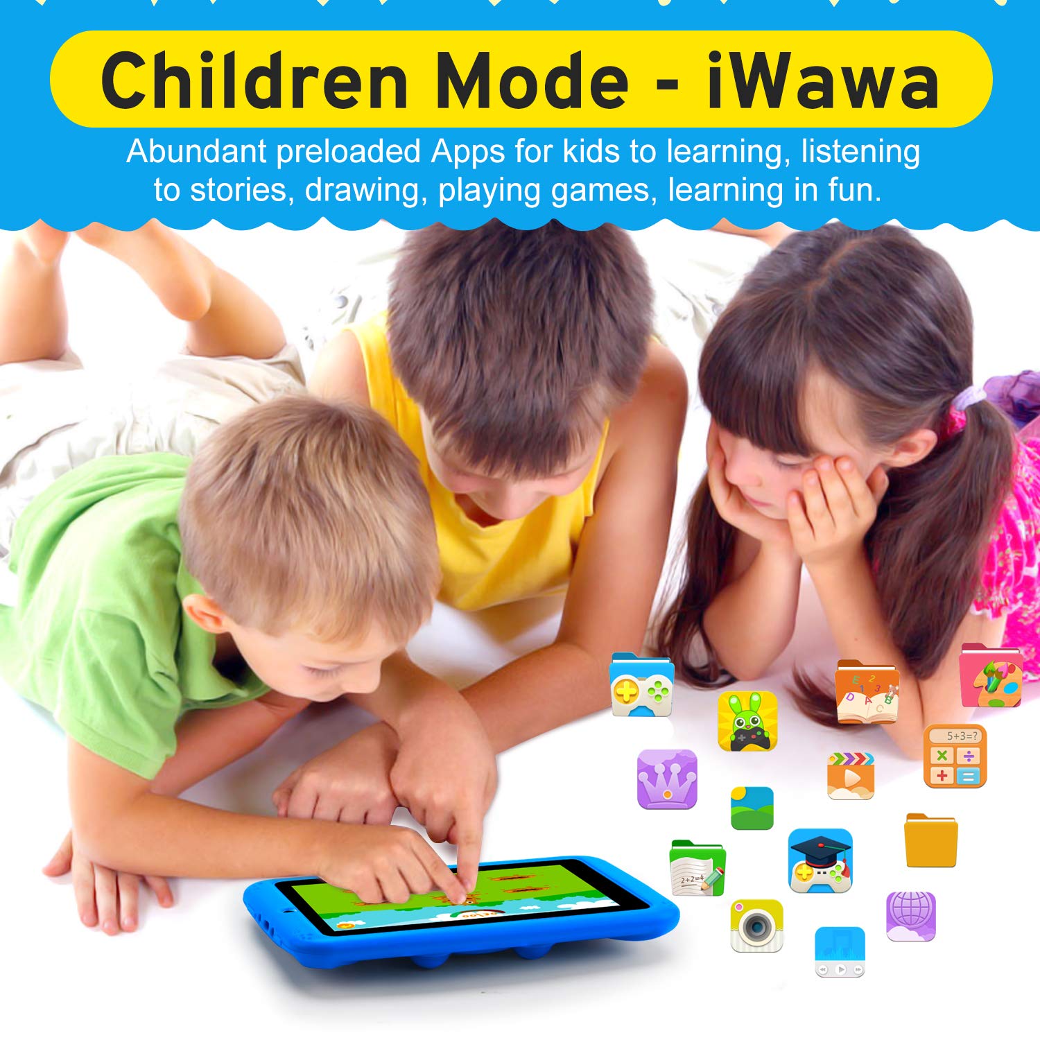 PROGRACE Kids Tablets Learning Edition Tablet for Kids Boys Toy Gift with Parental Control HD IPS Touch Screen Children\'s Tablet QuadCore Toddler Tablet 7\