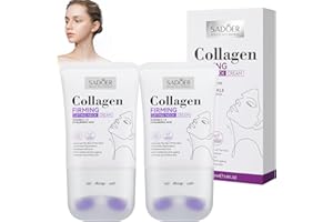 DOUNIU Sadoer Neck Collagen Cream with Roller,Lift Neck Firming Cream, for Tightening and Firming Sagging Skin, Moisturizing Body Cream Reduces the Look of Fine Lines and Wrinkles (2PCS)
