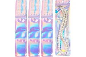 HMXPLS 150 Pcs Pen Packaging Bags for Small Business, Resealable Foil Pouch Bag For Pens, Holographic Ziplock Smell Proof Storage Bags for Packaging Lipgloss,Jewelry,Cosmetic,Candy, 2.4x9 inch