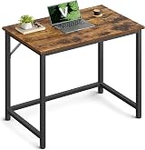VASAGLE Office Desk Table Workstation 80 x 50 x 75 cm Black Rustic Brown