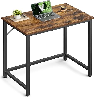 VASAGLE Office Desk Table Workstation 80 x 50 x 75 cm Black Rustic Brown
