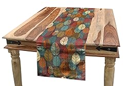 Ambesonne Autumn Table Runner, Colorful Round