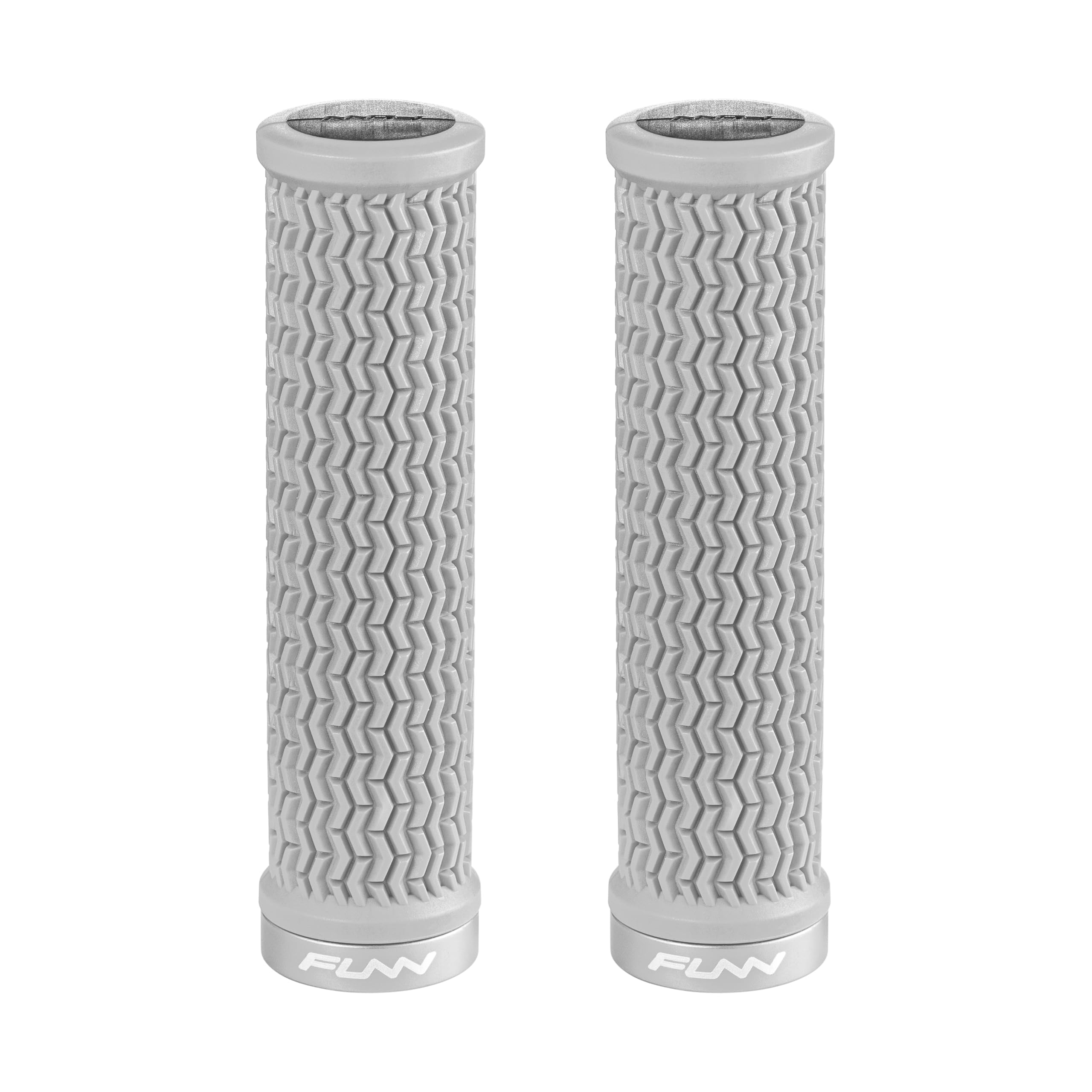 Funn Holeshot Mountain Bike Grips With Single Lock On Clamp, Lightweight And Ergonomic Bike Handle Grips With 22 mm Inner Diameter, Hardened End Bicycle Handlebar Grips For MTB/BMX (Gray)