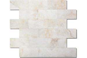 REOVATILE 20-Pack Peel and Stick Tile Backsplash for Kitchen 11.3"X11.5" Thicker Stone Panel Stick on Backsplash for Bathroom Tile, Stair Decals, Laundry Table, Bedroom in Beige Yun Marble