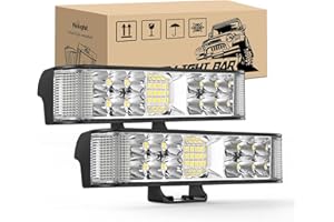 Nilight Side Shooter LED Pods 2PCS 6.5 Inch 60W Flood Spot Beam Combo Light Bar LED Fog Driving Lighting Work Lamp for Truck ATV UTV Boat