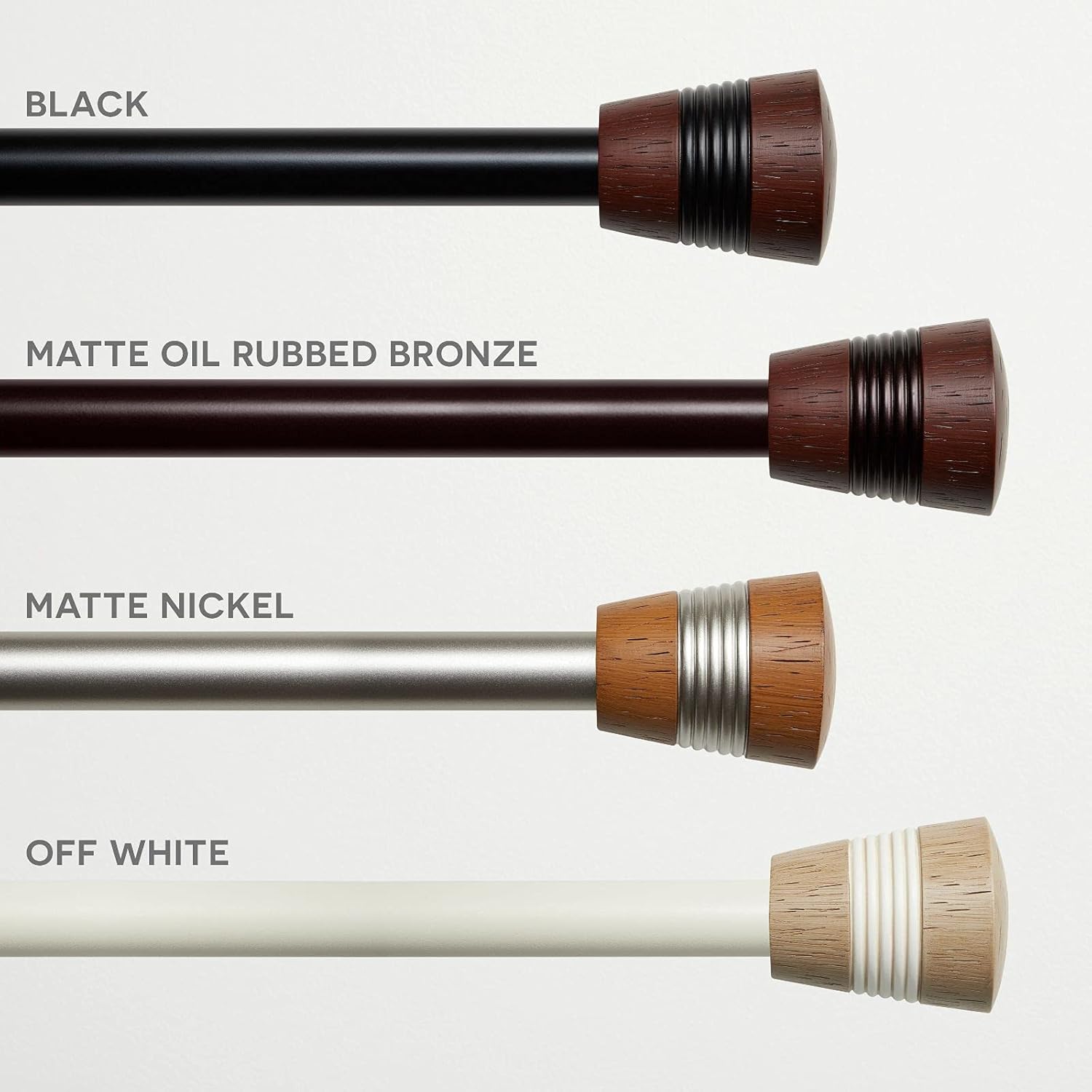 Exclusive Home Curtains Hillhurst Window Curtain Rod and Finial Set, 35"-66", Off White: Home & Kitchen