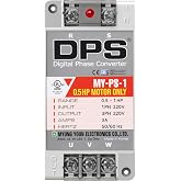 DPS Single to 3 Phase Converter, My-PS-1 Model is Used for a 0.5HP(0.4kW) 1.5Amps 200-240V 3 Phase Motor, Input/Output 200V-240V, UL/CE Certified