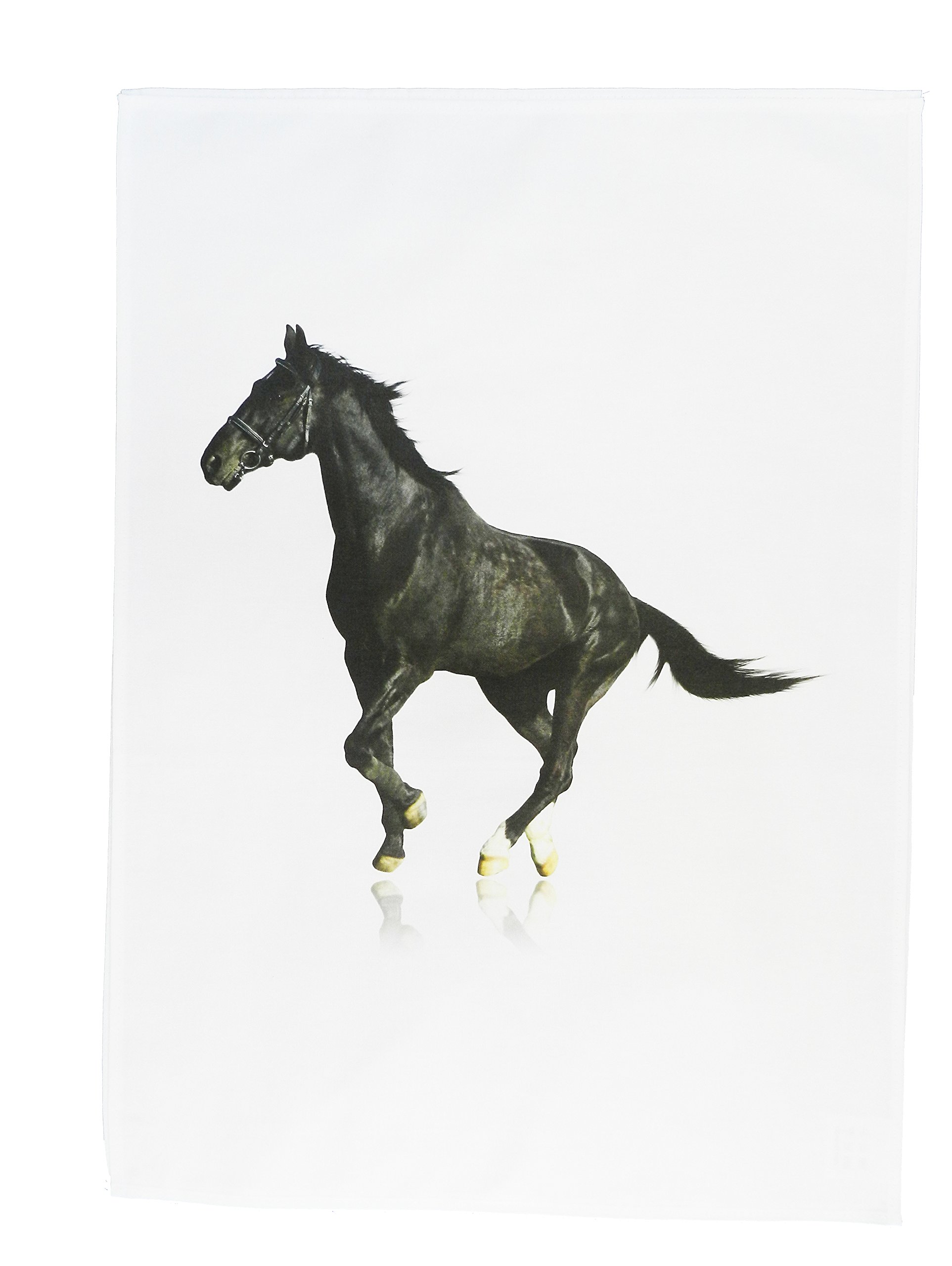 Half a Donkey The Black Horse Cotton Tea Towel