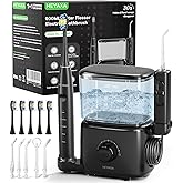 Professional Water Flosser & Electric Toothbrush Combo, 600ML Home Use Oral Irrigator for 10 Adjustable Water Pressure, 2 Cle