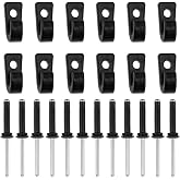 AYLIFU 12 pcs Kayak j Hooks with 12 Kayak Waterproof Rivets Safety Bungee j-Shaped Hooks Suitable for Safe Kayak Canoes Paddleboard Rowing Accessories