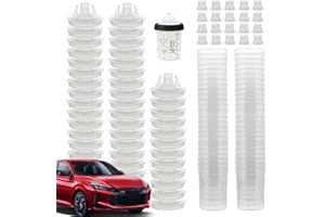 Disposables Paint Spray Guns Cups, Paint System for LVLP Spray Kit Mixing Cups with 50 Cup Liners, 50 Lids, 20 Sealing Plugs,