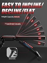 YOLEO Adjustable Weight Bench Foldable Incline Decline Home Gym view 3