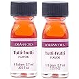 LorAnn Oils Super Strength Flavoring - Used For Candy Making, Flavoring, Baking, Hard Candy, & Flavor Oils - Bold, Natural Flavors 4X Stronger Than Extracts - Tutti Frutti, Pack of 2, 0.125 fl oz