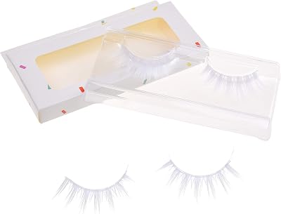 Kare & Kind White False Eyelashes - Natural Lightweight 2 Pairs for Cosplay