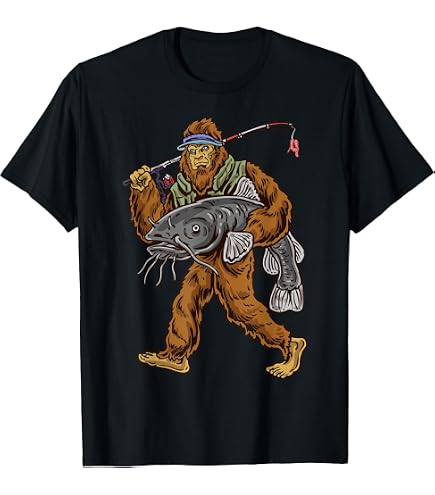 Here Kitty Kitty Kitty Catfish Fisching T-Shirt : Clothing, Shoes & Jewelry