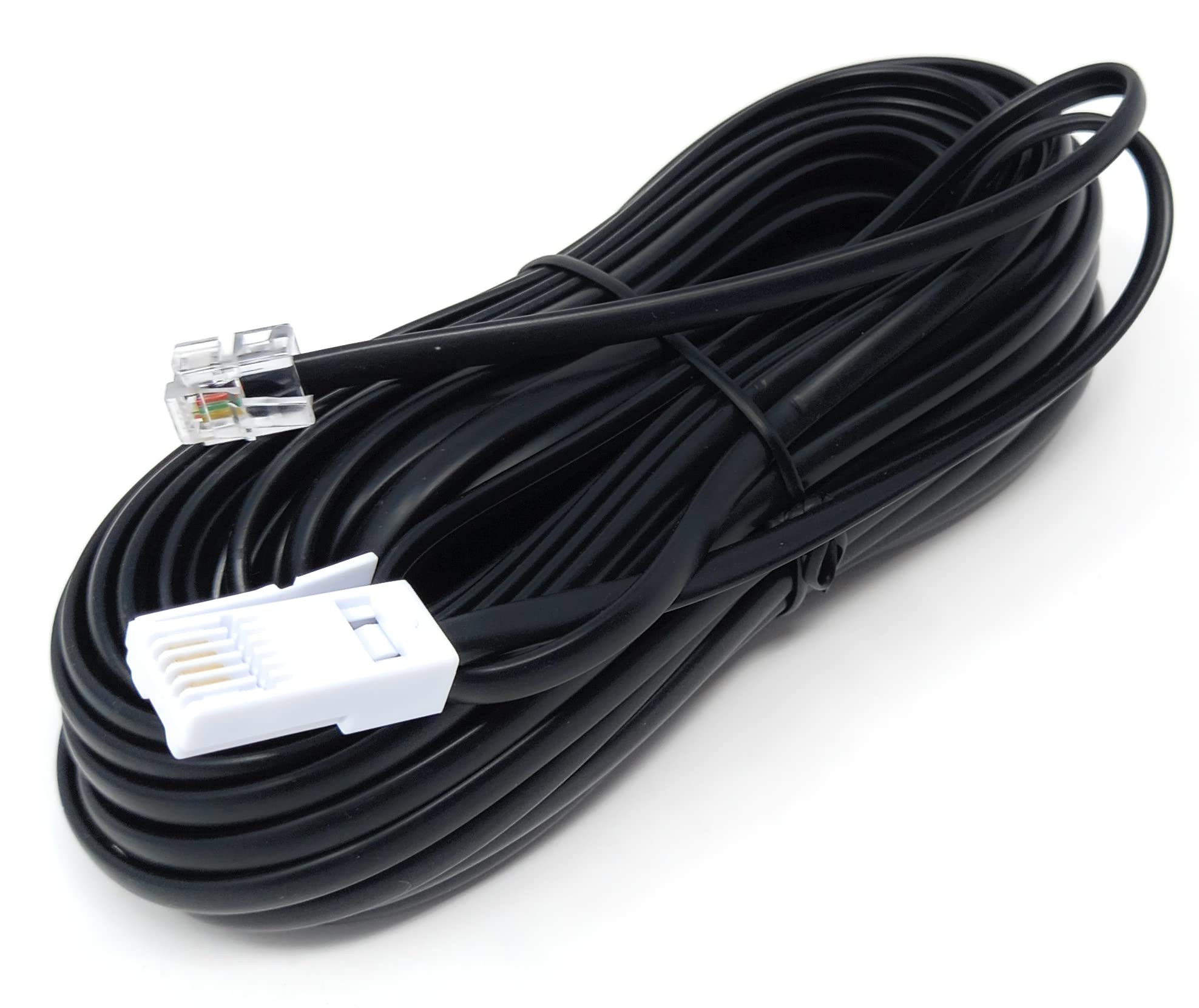 DRUT 15m BT to RJ11 4 Wire (431A) Male to Male UK Telephone Modem Lead Cable 50ft Black