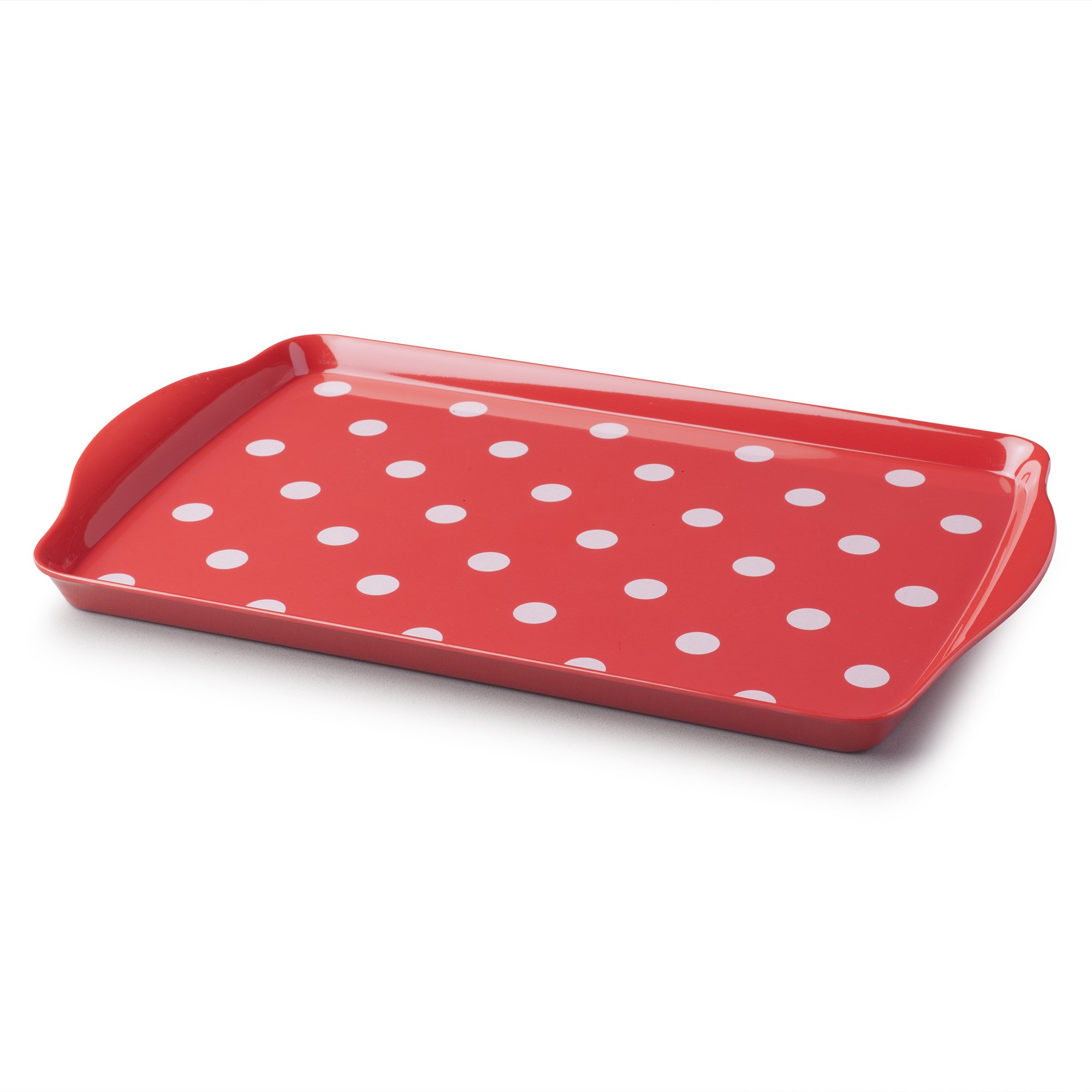Zeal Melamine Dotty Serving Design Tray (39x24cm) Red — image 1