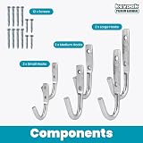 keypak Heavy Duty Galvanised Garage Hooks 6 Pack Steel Wall Mount view 4