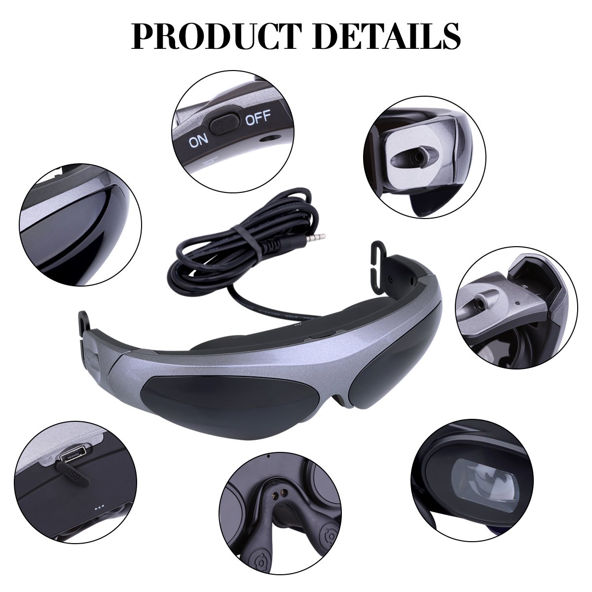 Excelvan Universal 2D Virtual Reality Headset 80inch Adjustable HD