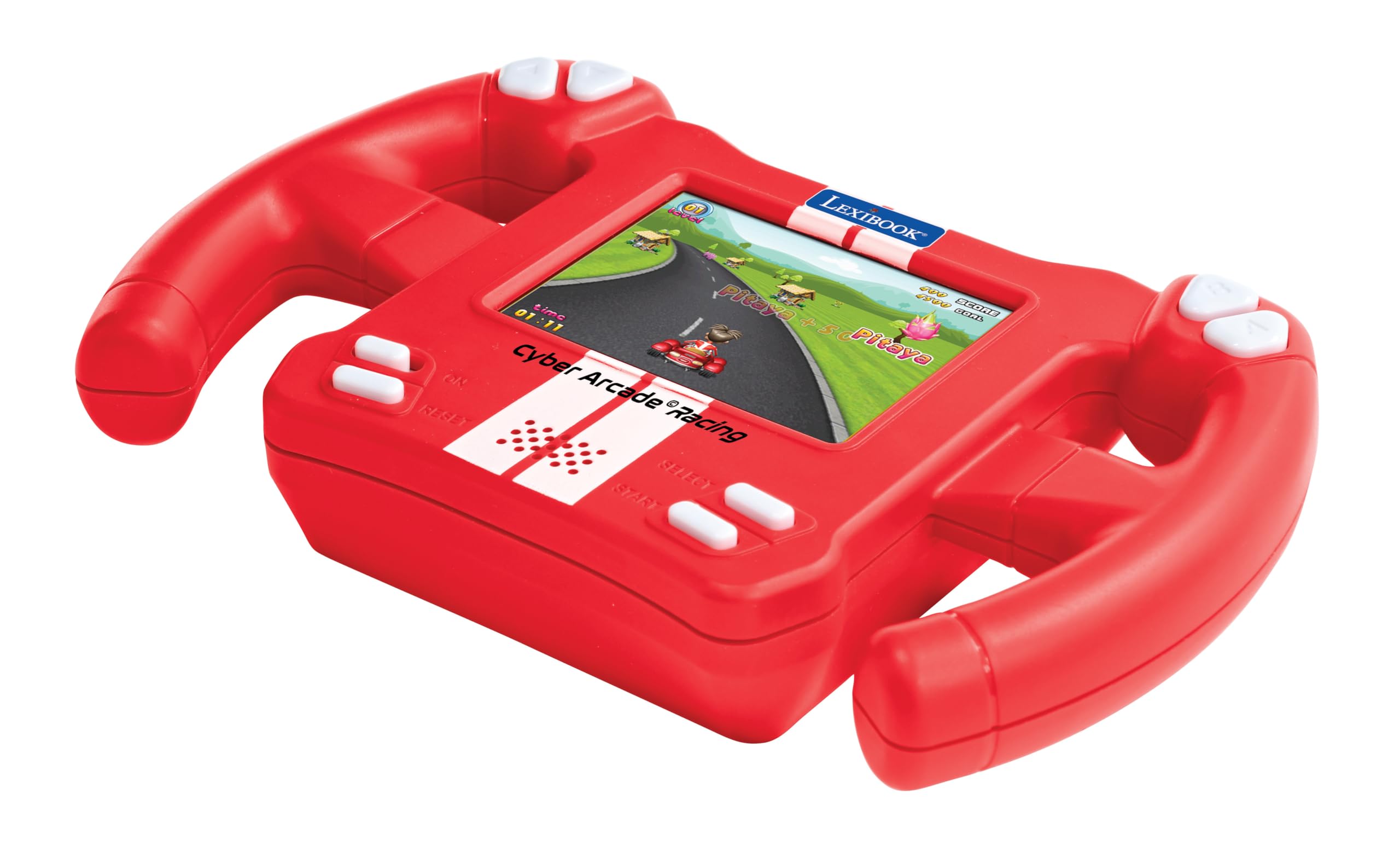 Lexibook, Cyber Arcade Racing, Motion Controlled Racing Console, 30 Racing, Action and Puzzle Games, Control by Tilting, Red, JL3150