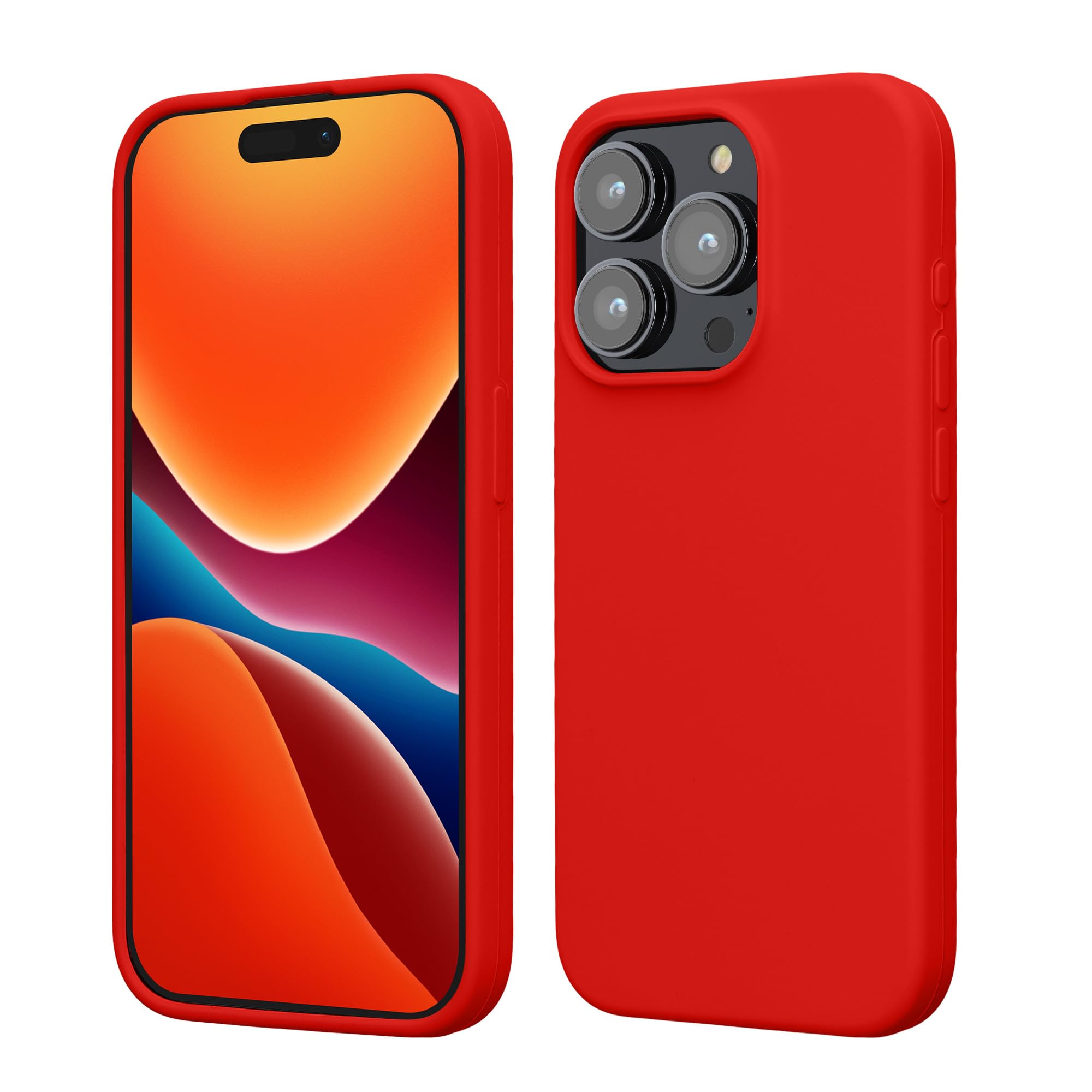 kwmobile Case for iPhone 15 Pro Case - Soft TPU Silicone Cover - Red — image 1